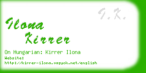 ilona kirrer business card